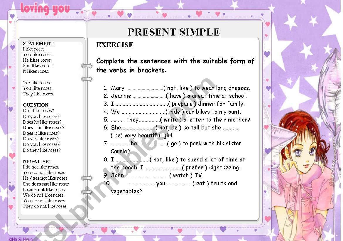 PRESENT SIMPLE - for the beginners TENSES PART 2