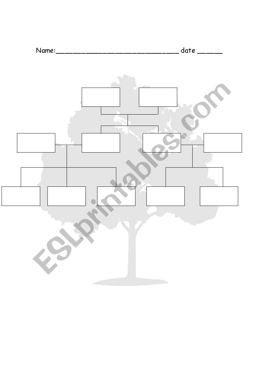 Family tree worksheet