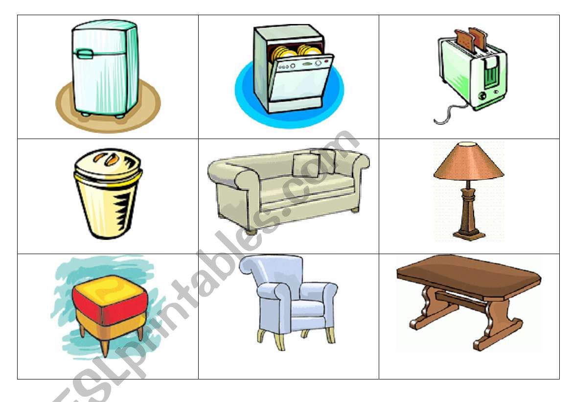 Furniture memory set 2 of 2 worksheet