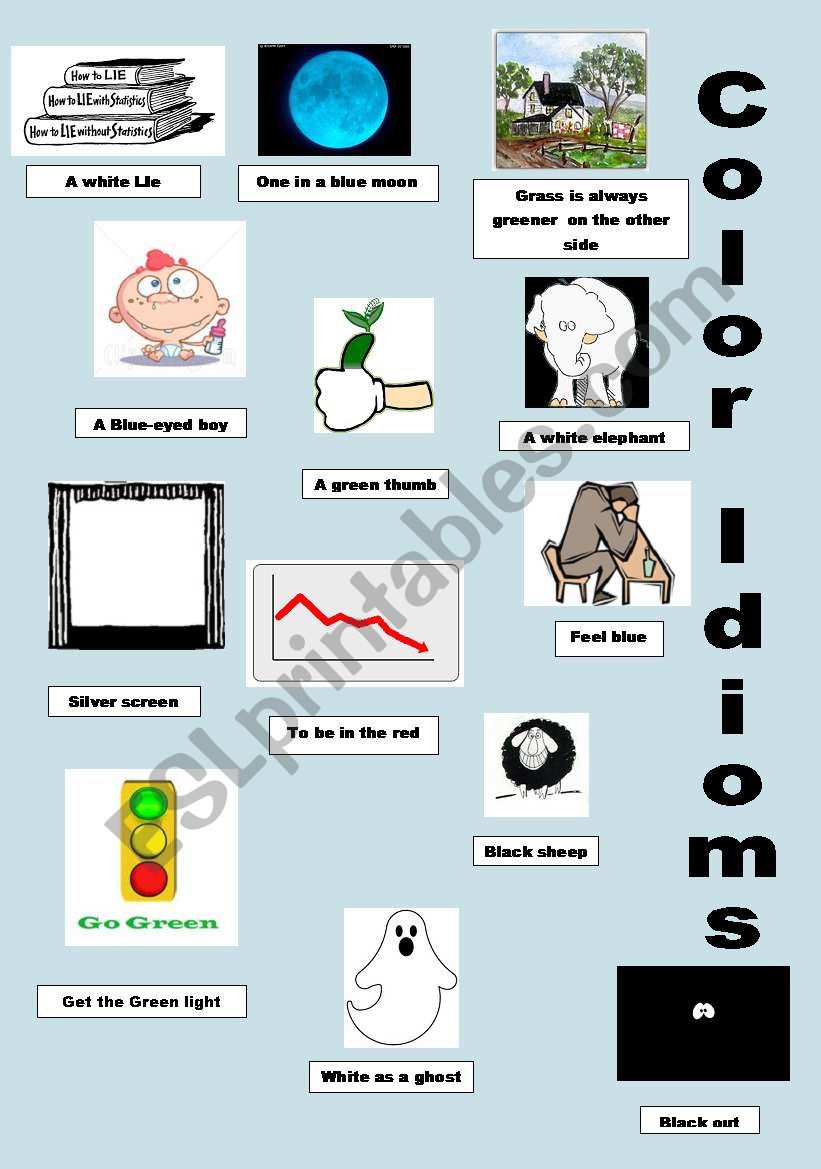 color idioms worksheet