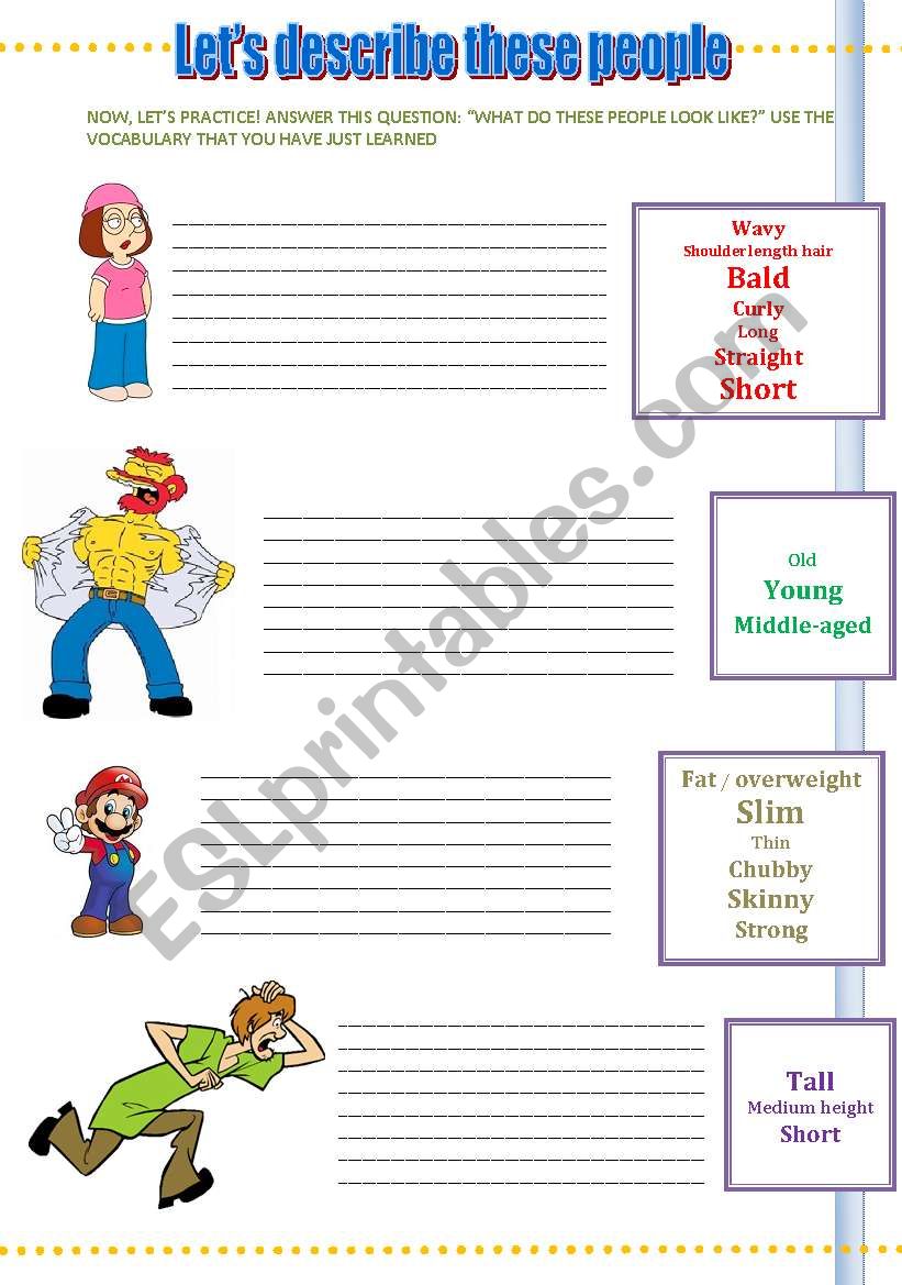 Describing people - part 2/2 worksheet