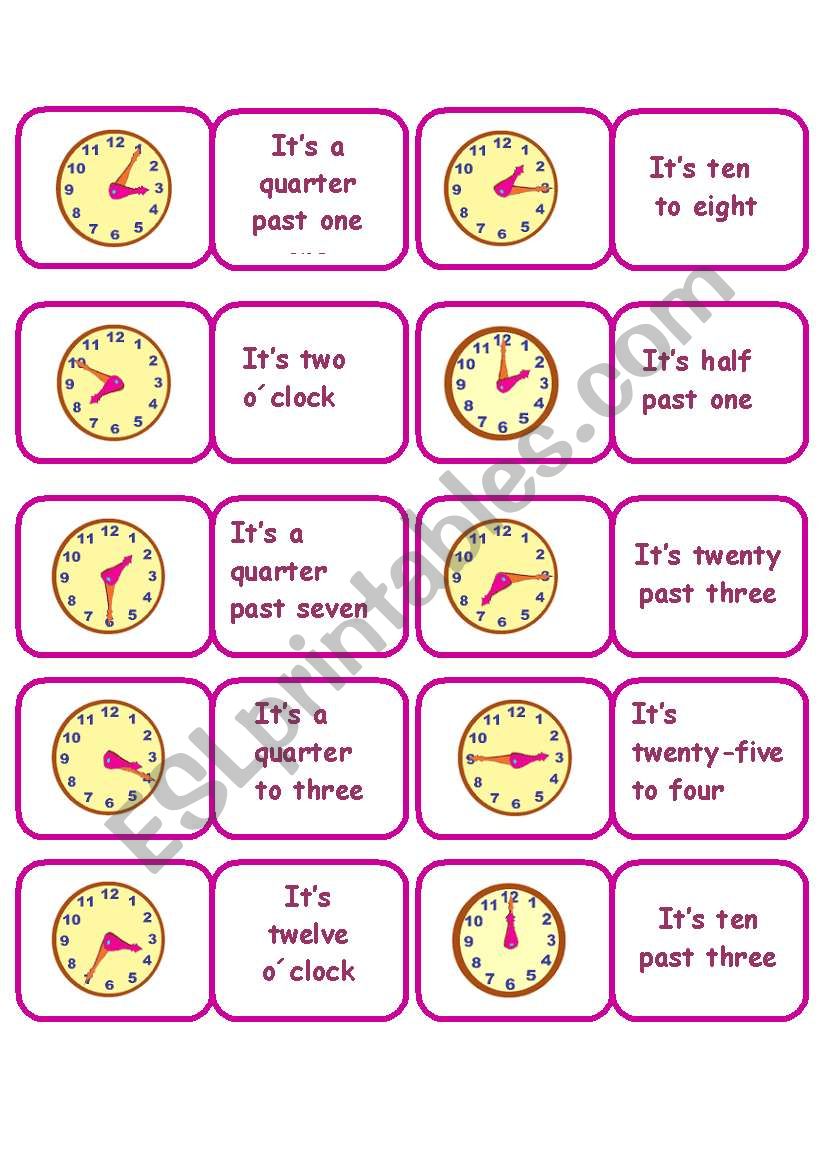 TIME DOMINO worksheet