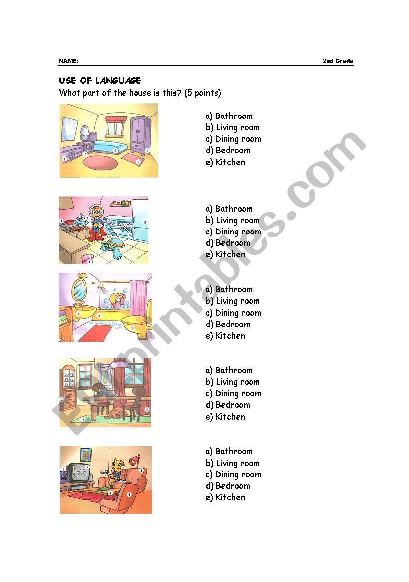Elementary Test  2 worksheet