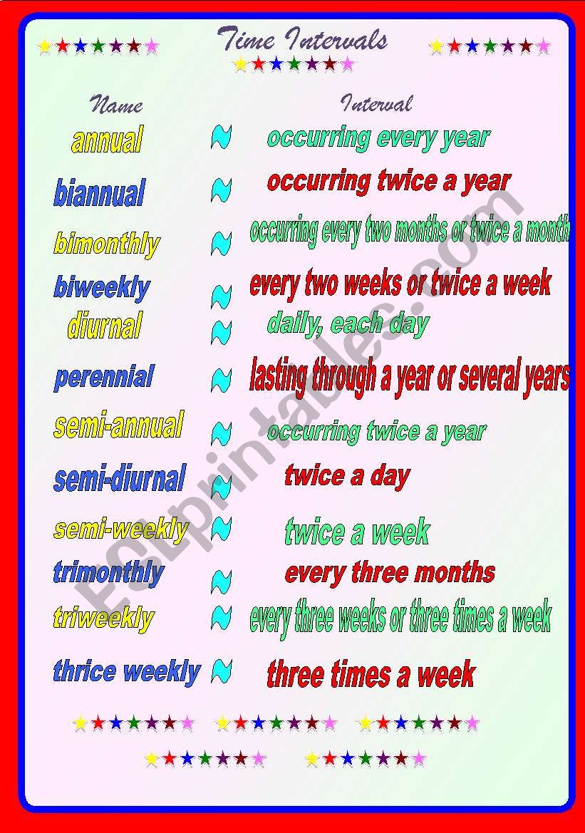 2 Pages/Poster on Time Intervals and Matching activity sheet** fully editable