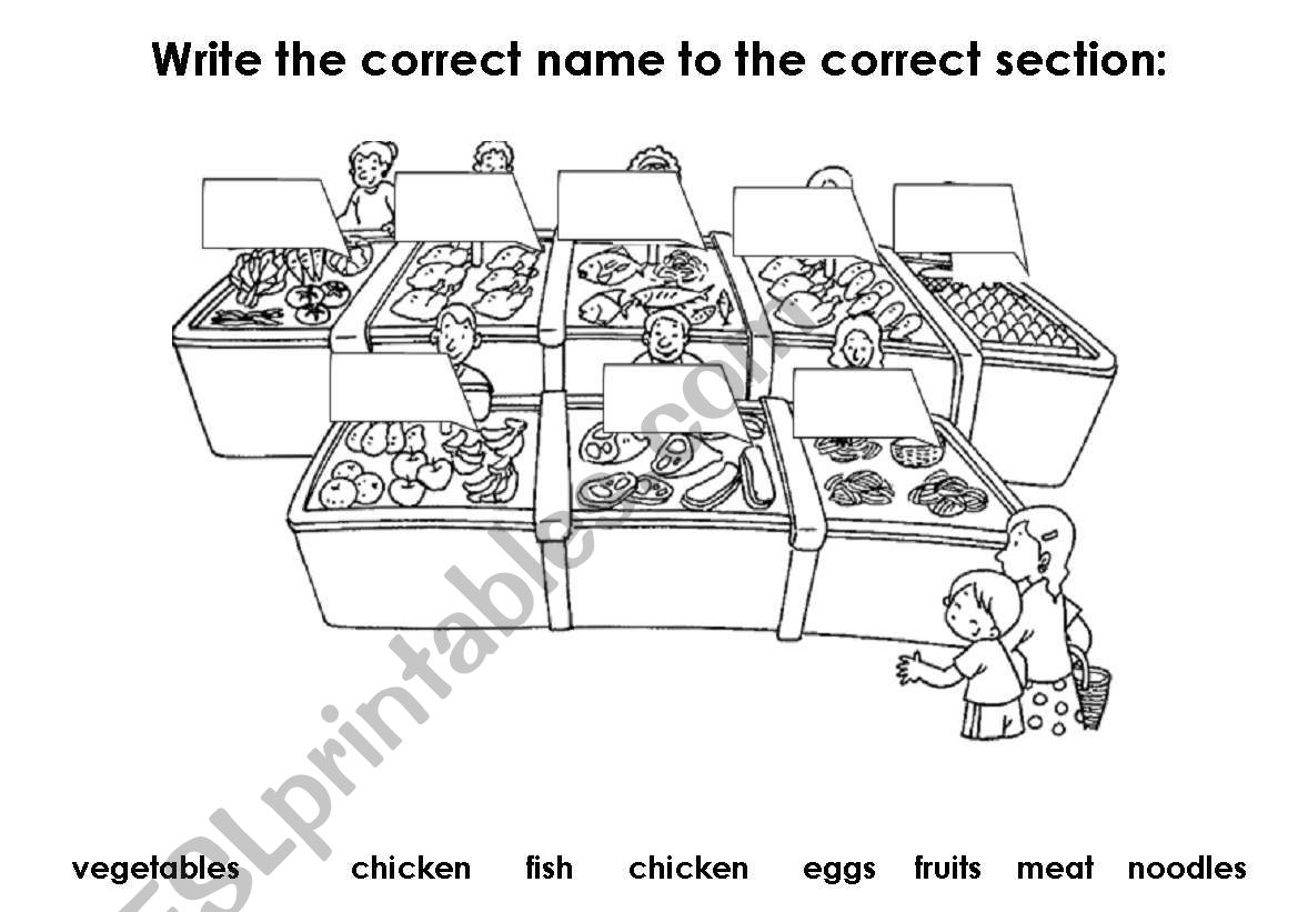 supermarket worksheet worksheet