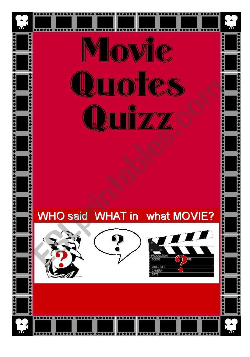 Movie Quotes Quizz (1/2) - Key included