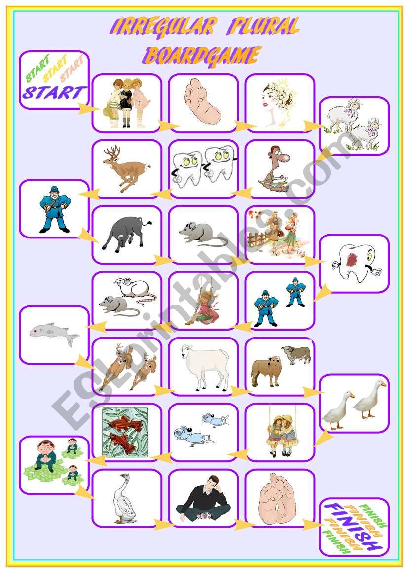 Irregular plural Game worksheet