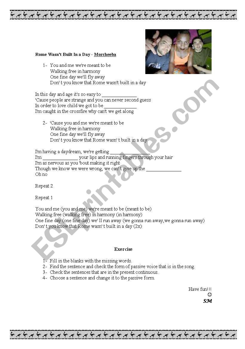 Passive voice song - Rome wasnÂ´t built in a day