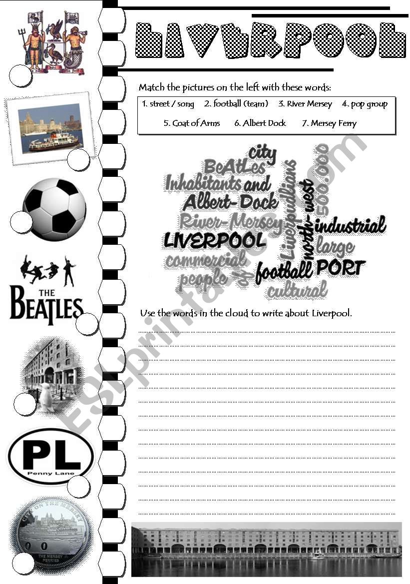 Liverpool - writing task worksheet