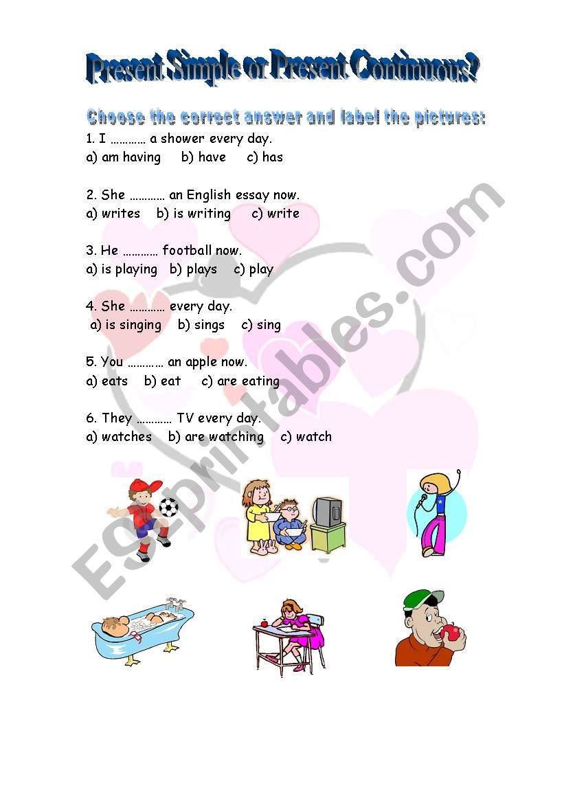 present simple or present continuous