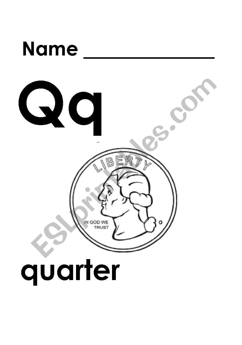 Q is for Quarter worksheet