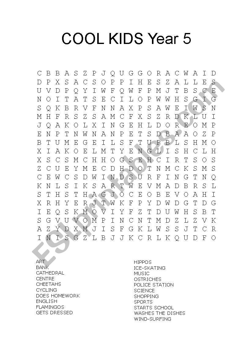 Mixed Vocabulary Wordsearch worksheet