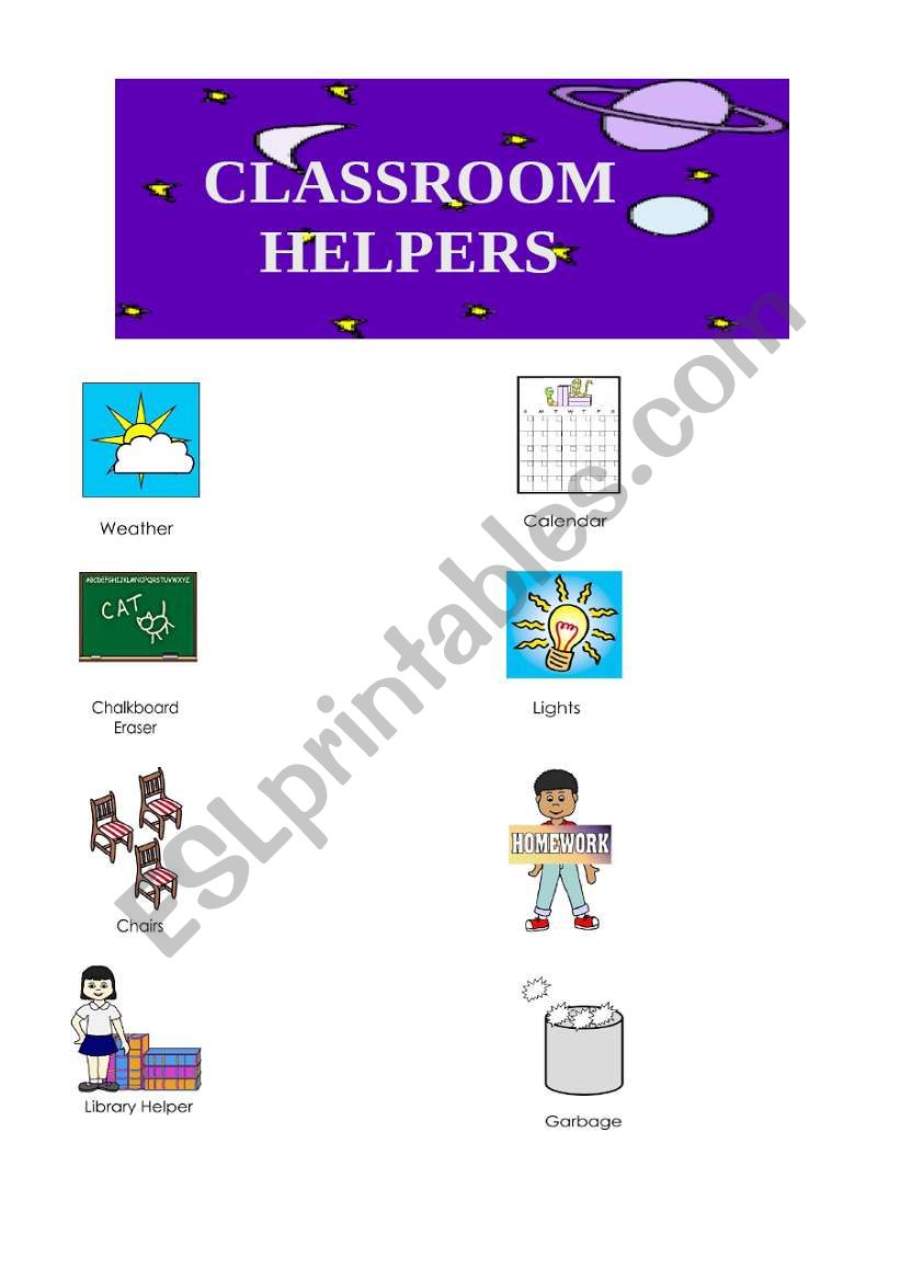 CLASSROOM HELPERS worksheet