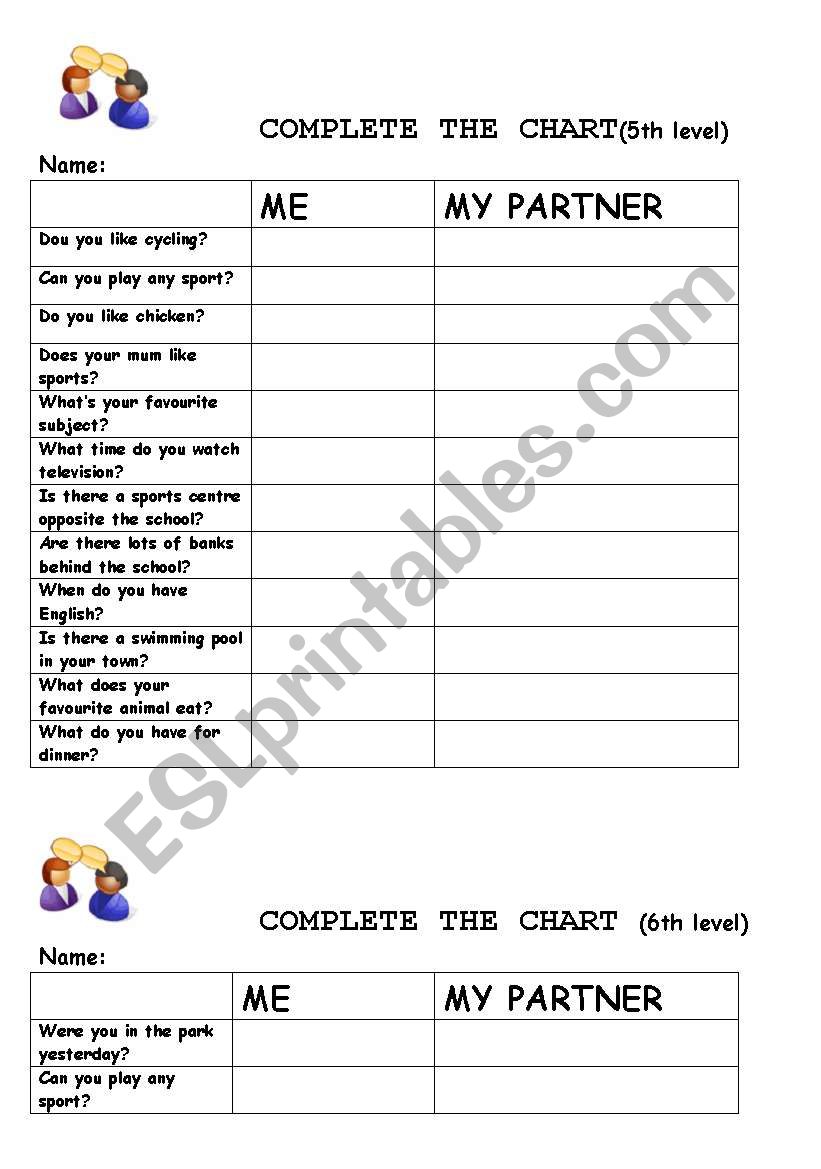 talk about me worksheet