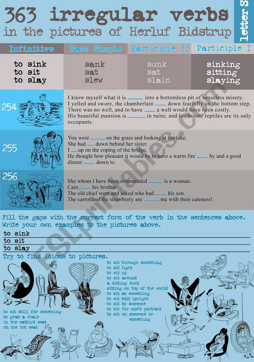 363 Irregular verbs in the pictures of Herluf Bidstrup