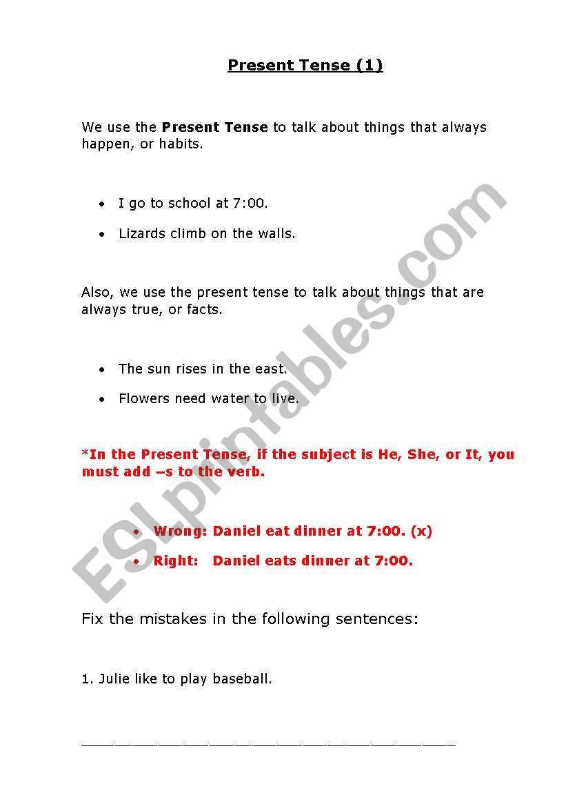 grammar worksheet