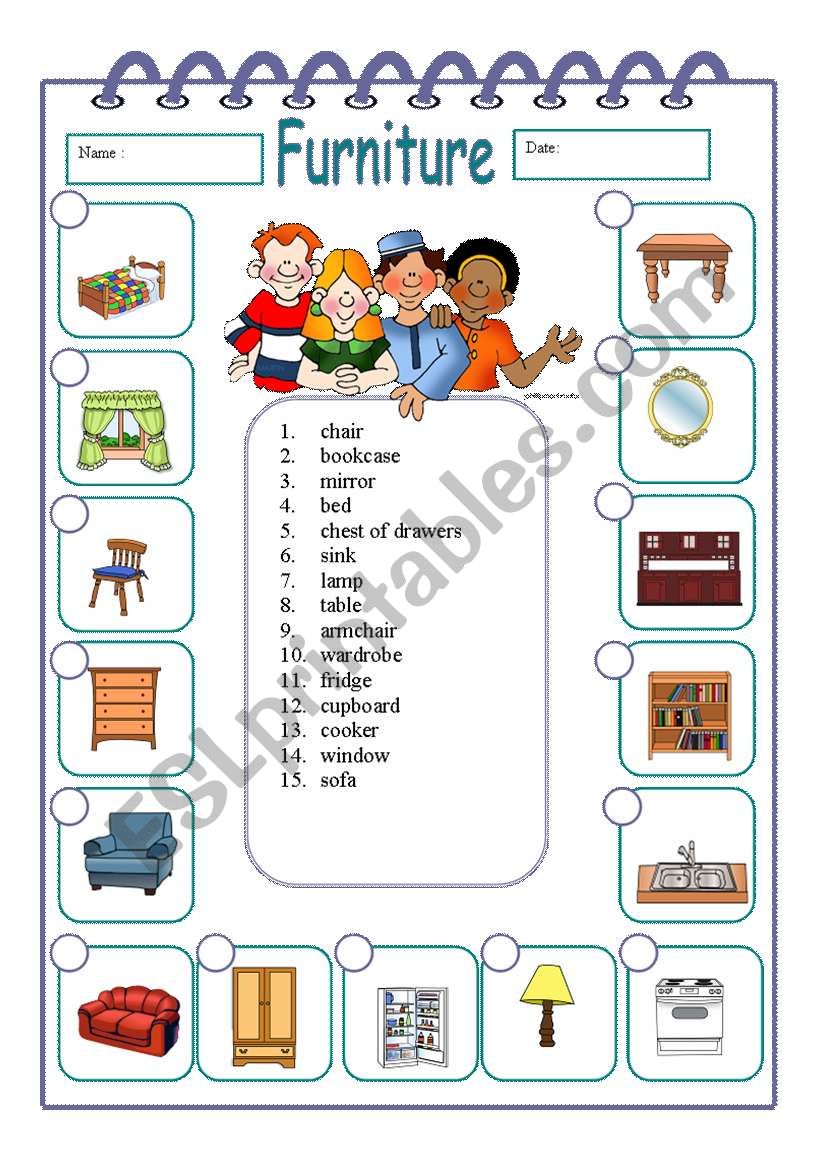 Furniture worksheet