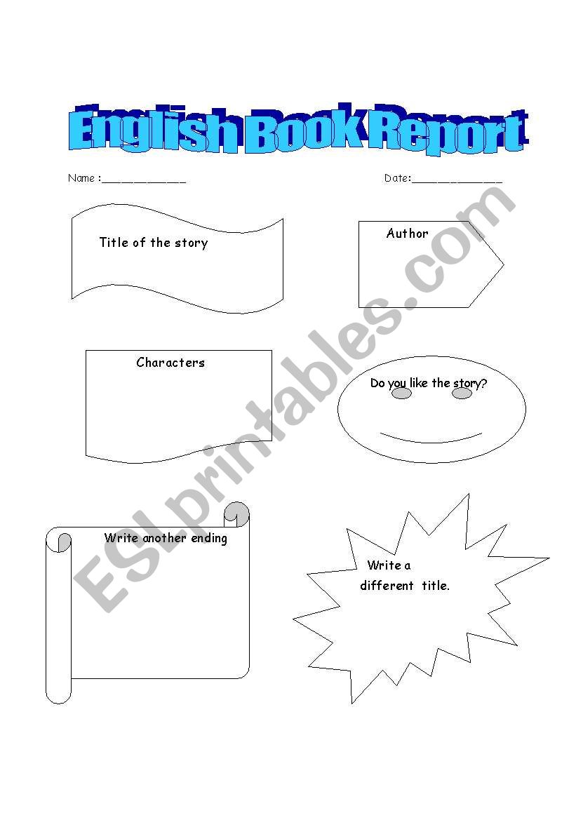 book report  worksheet