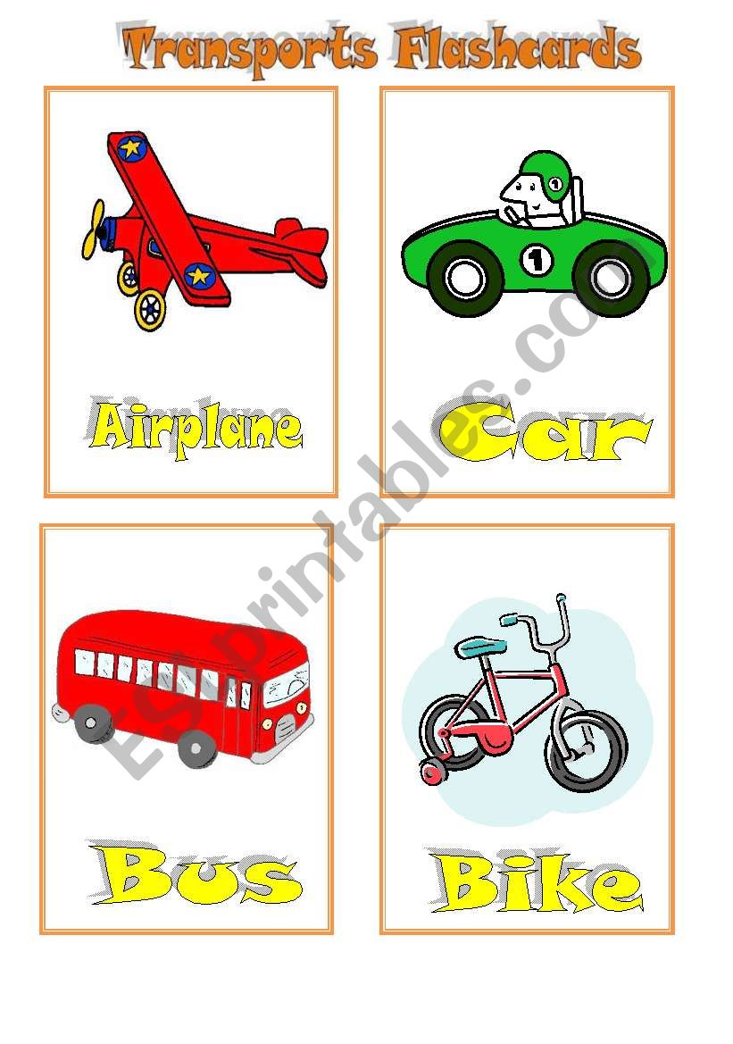 Transports Flashcards- set of 6