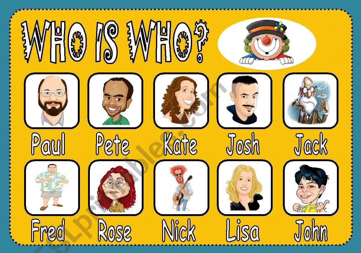 Who is who? - ESL worksheet by carlacruz