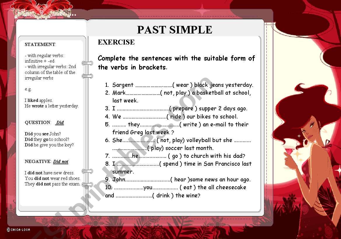PAST SIMPLE - for the beginners TENSES PART 5