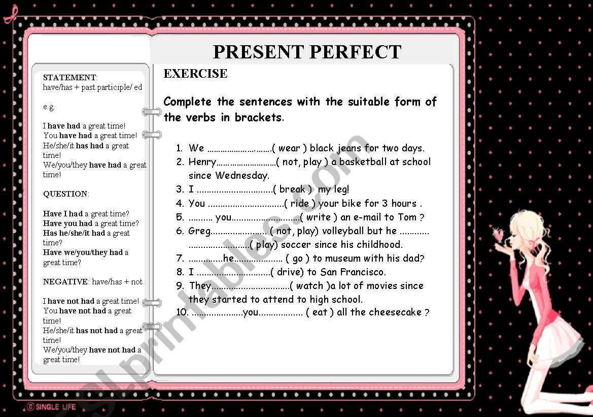 PRESENT PERFECT - for the beginners TENSES PART 6