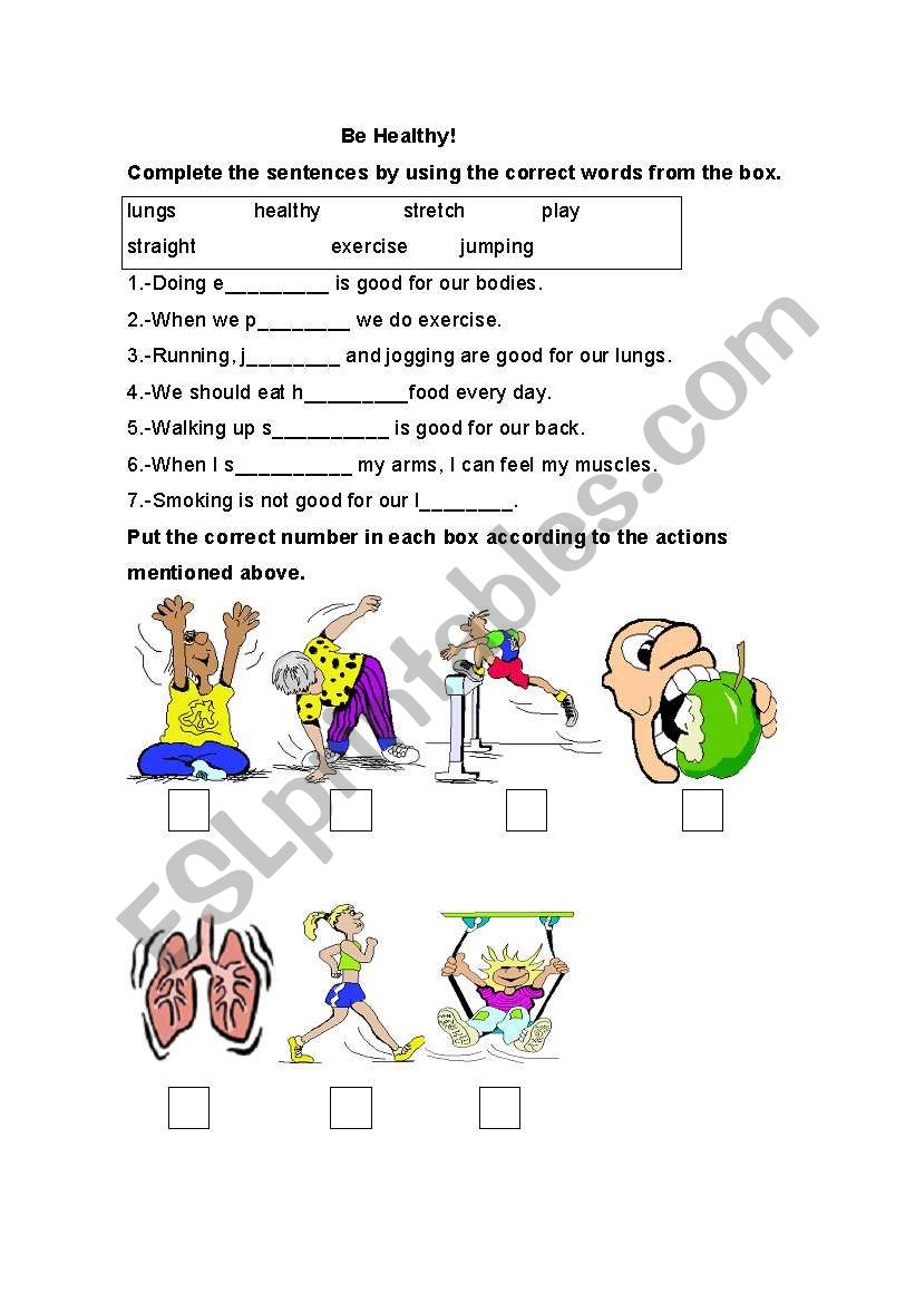 Be Healthy, Be Happy! worksheet