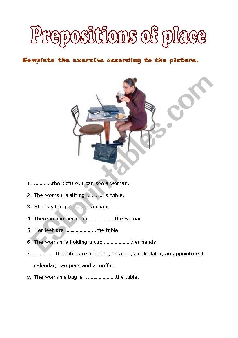 prepositions of place worksheet