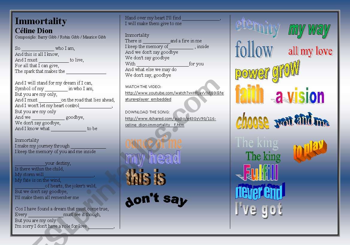 SONG: CÃ©line Dion - Immortality