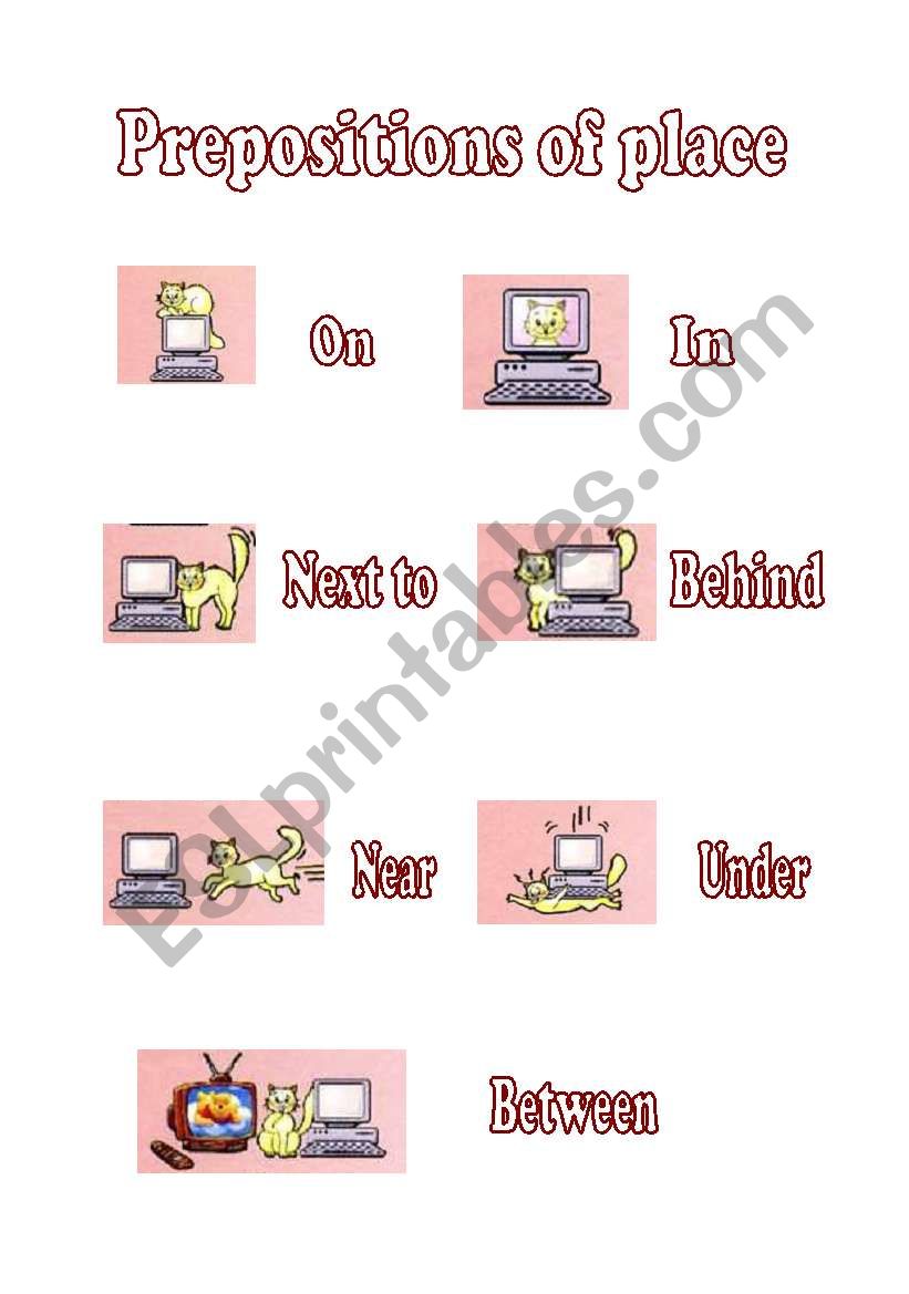 prepositions of place worksheet