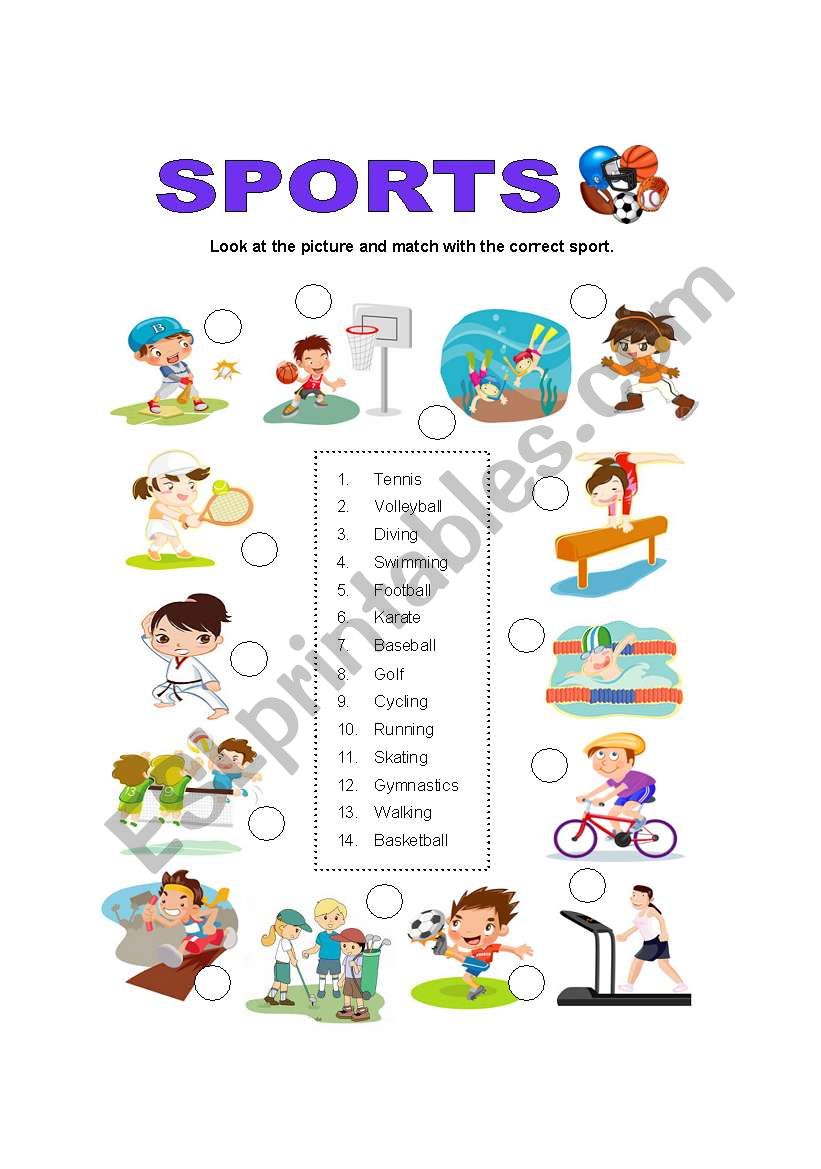 Sports worksheet