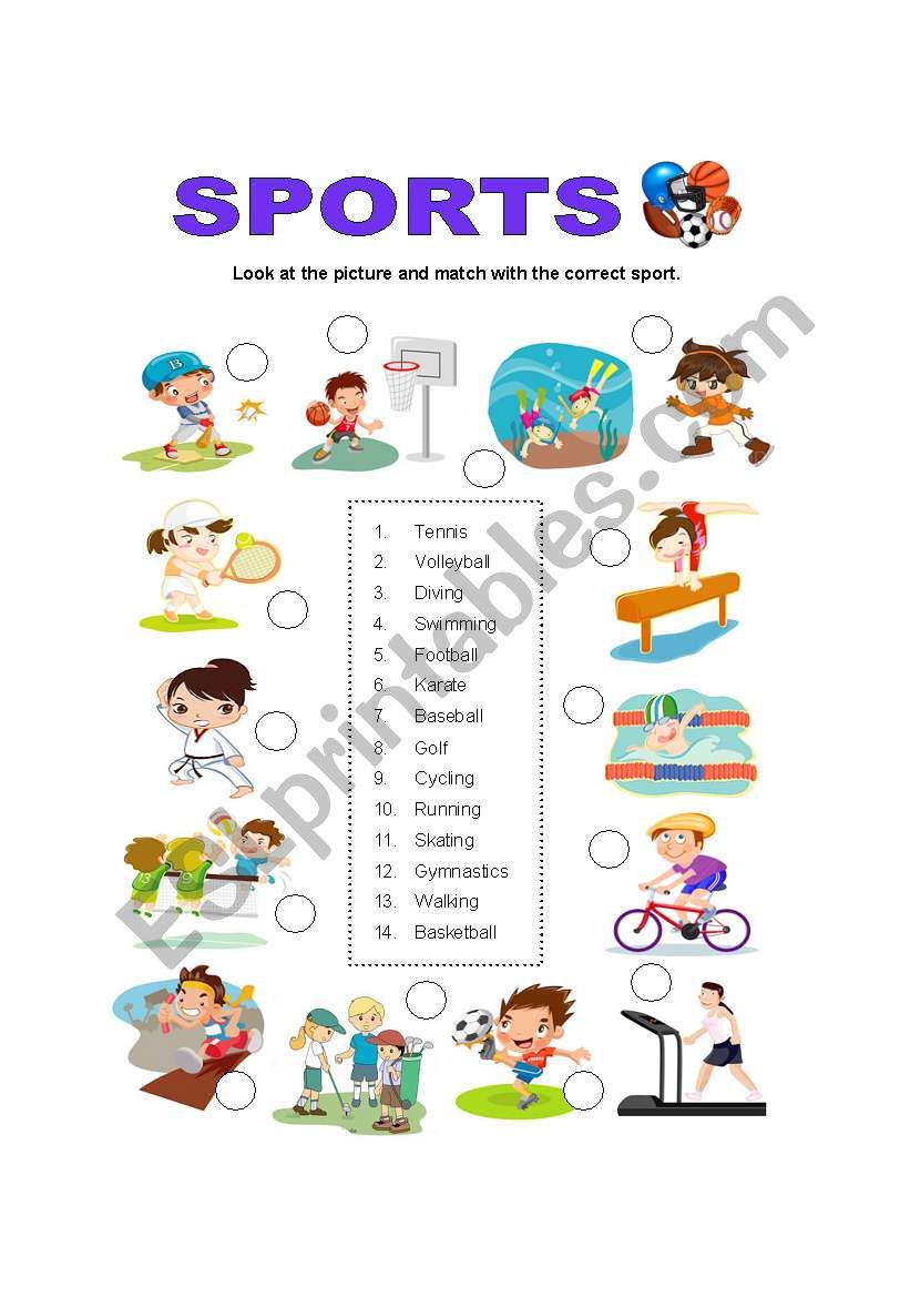 Sports worksheet