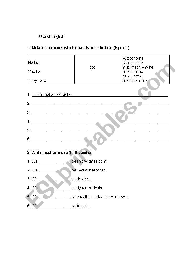 Test worksheet