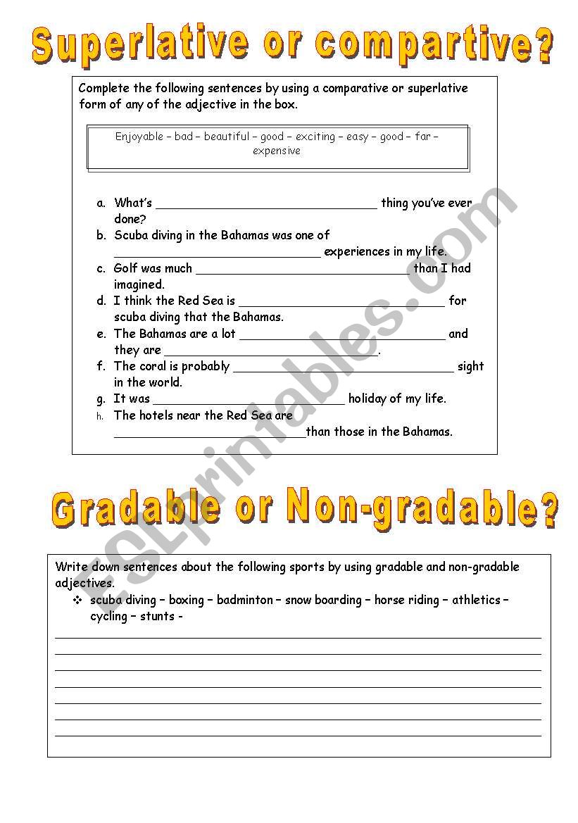 Adjectives worksheet