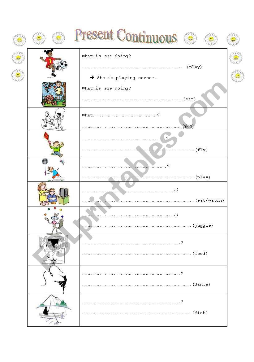 Present Continuous worksheet