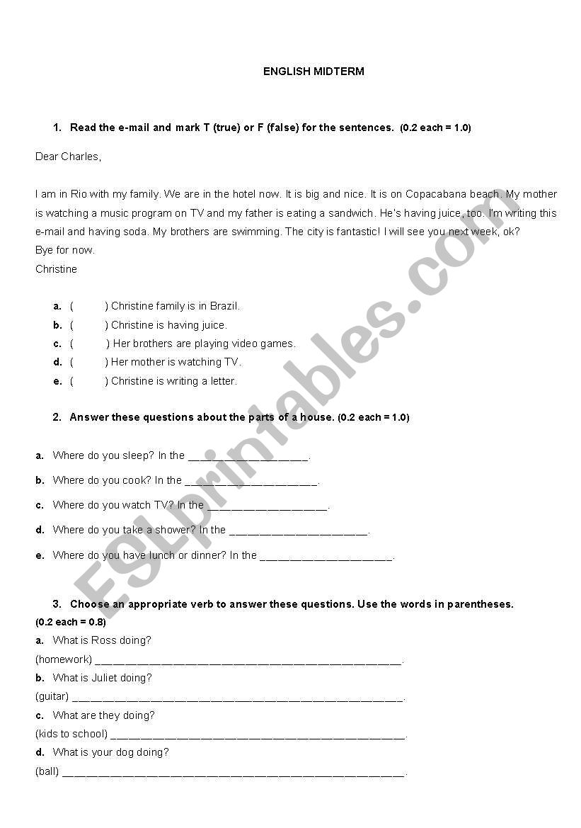 Present continuous and simple present activity