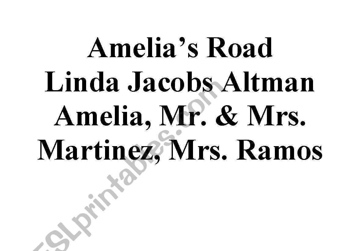 Amelias Road - Story Board worksheet