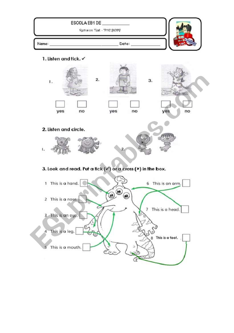 Revision Test part 1 - Body Parts