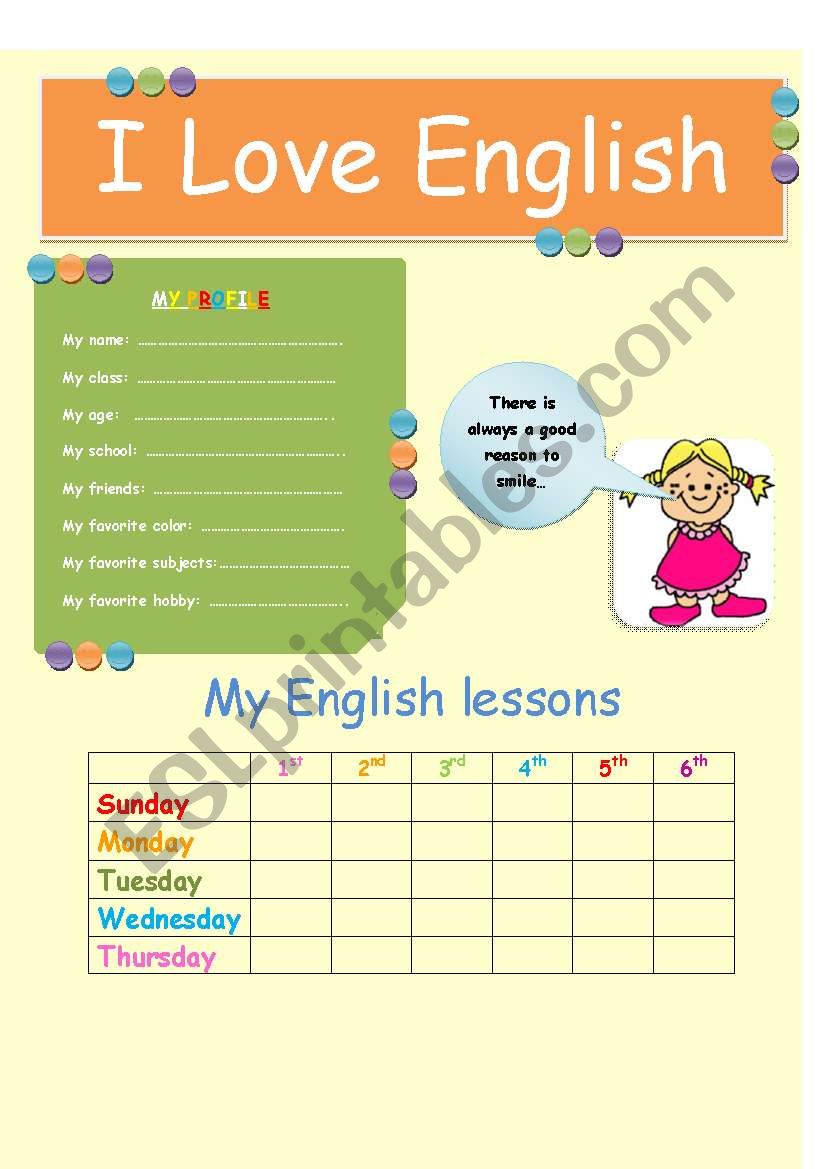 StudentÂ´s Profile  worksheet