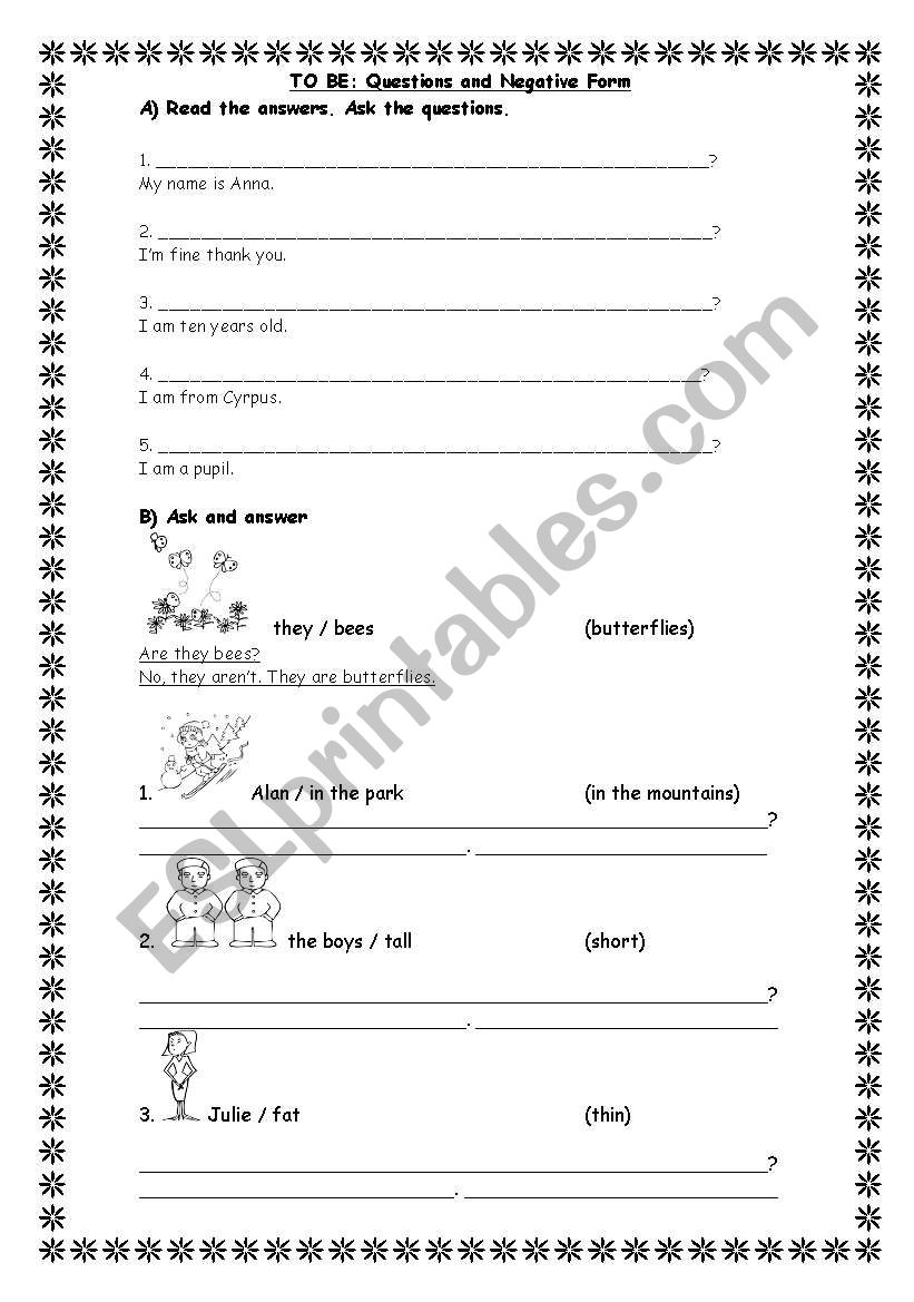 To be worksheet