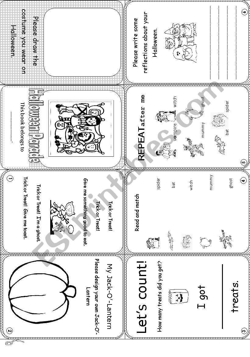 Halloween Parade: Minibook Worksheet