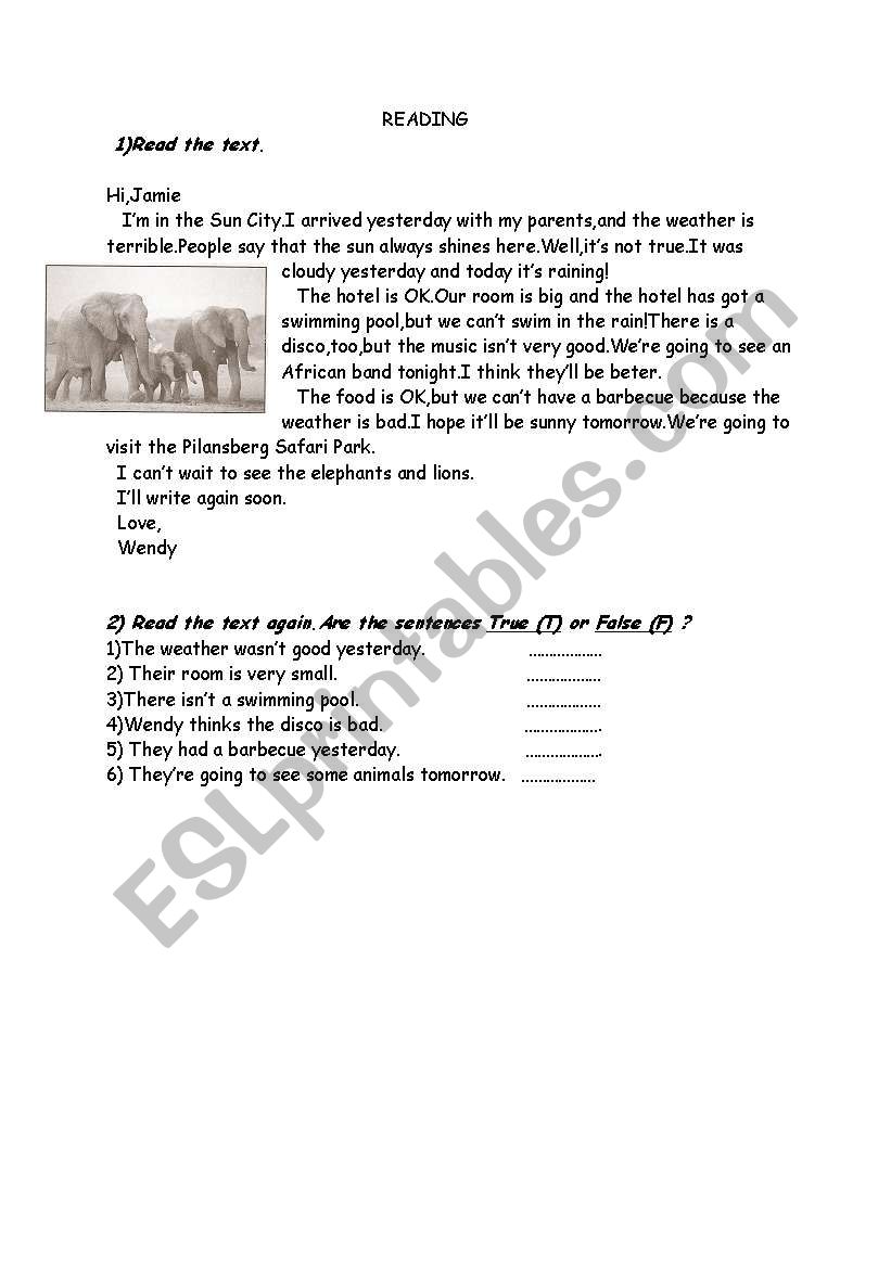 reading paragraph worksheet