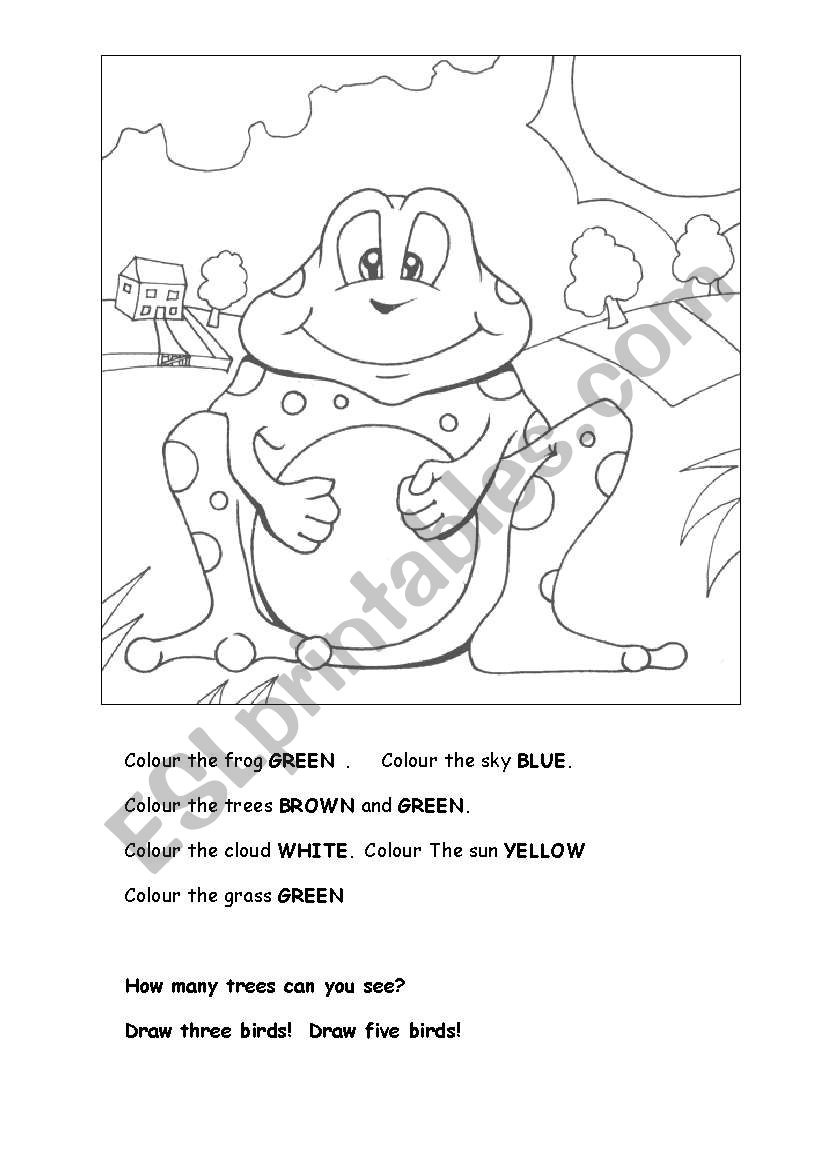 Colour the frog worksheet