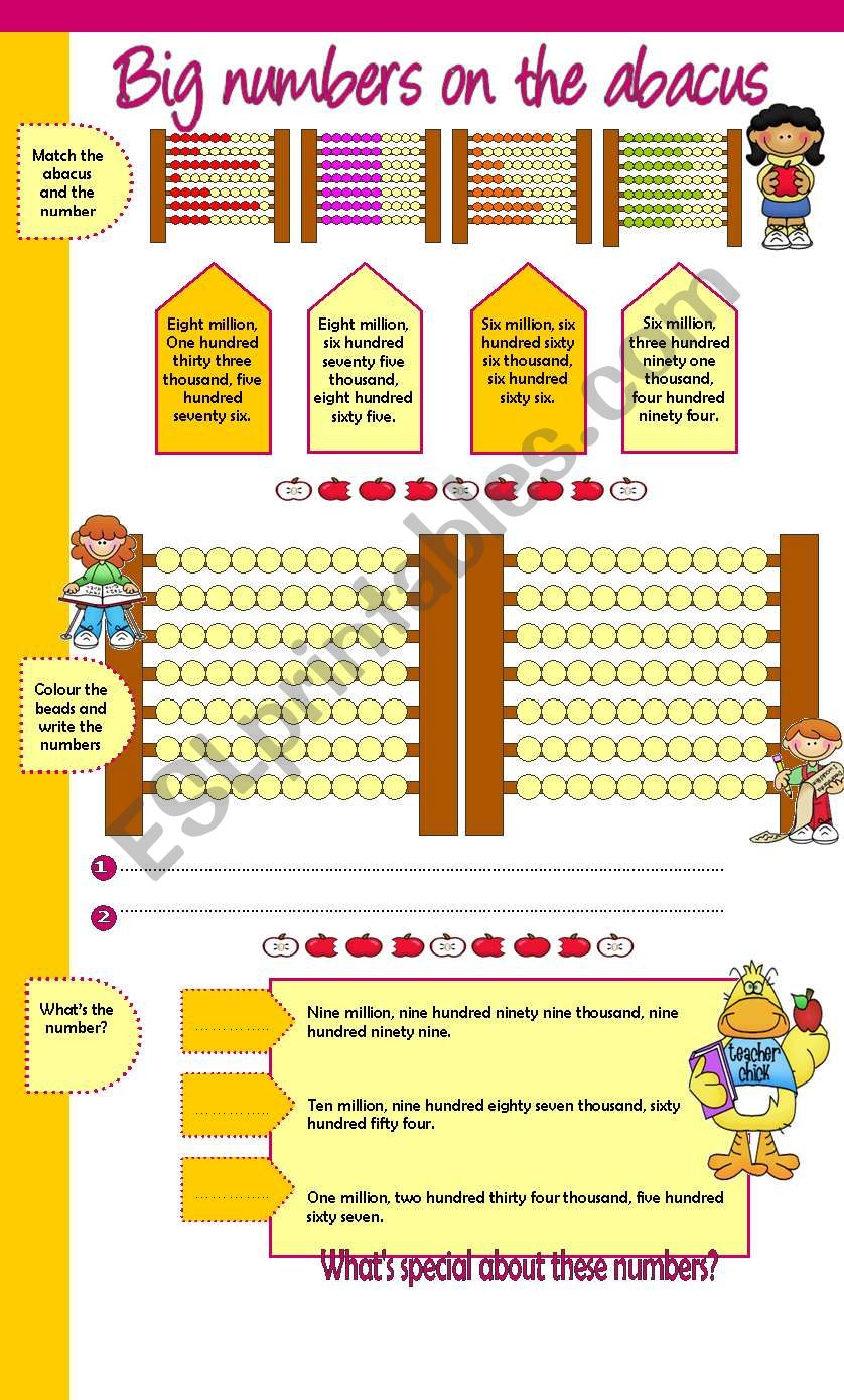 NUMBERS ABACUS worksheet