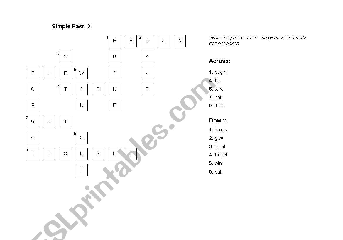 simple past worksheet