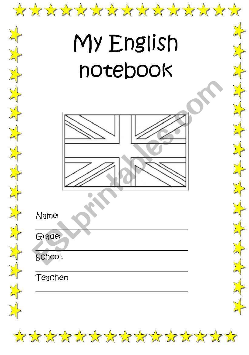 My English notebook (cover) worksheet