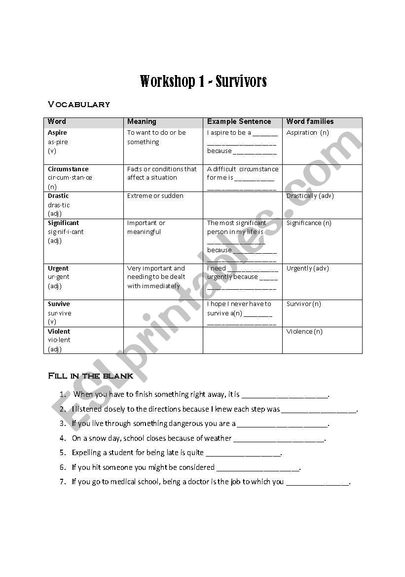 Read 180 Workshop 1 vocabulary
