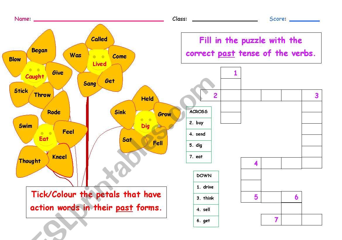 Verb Tenses (Past) worksheet