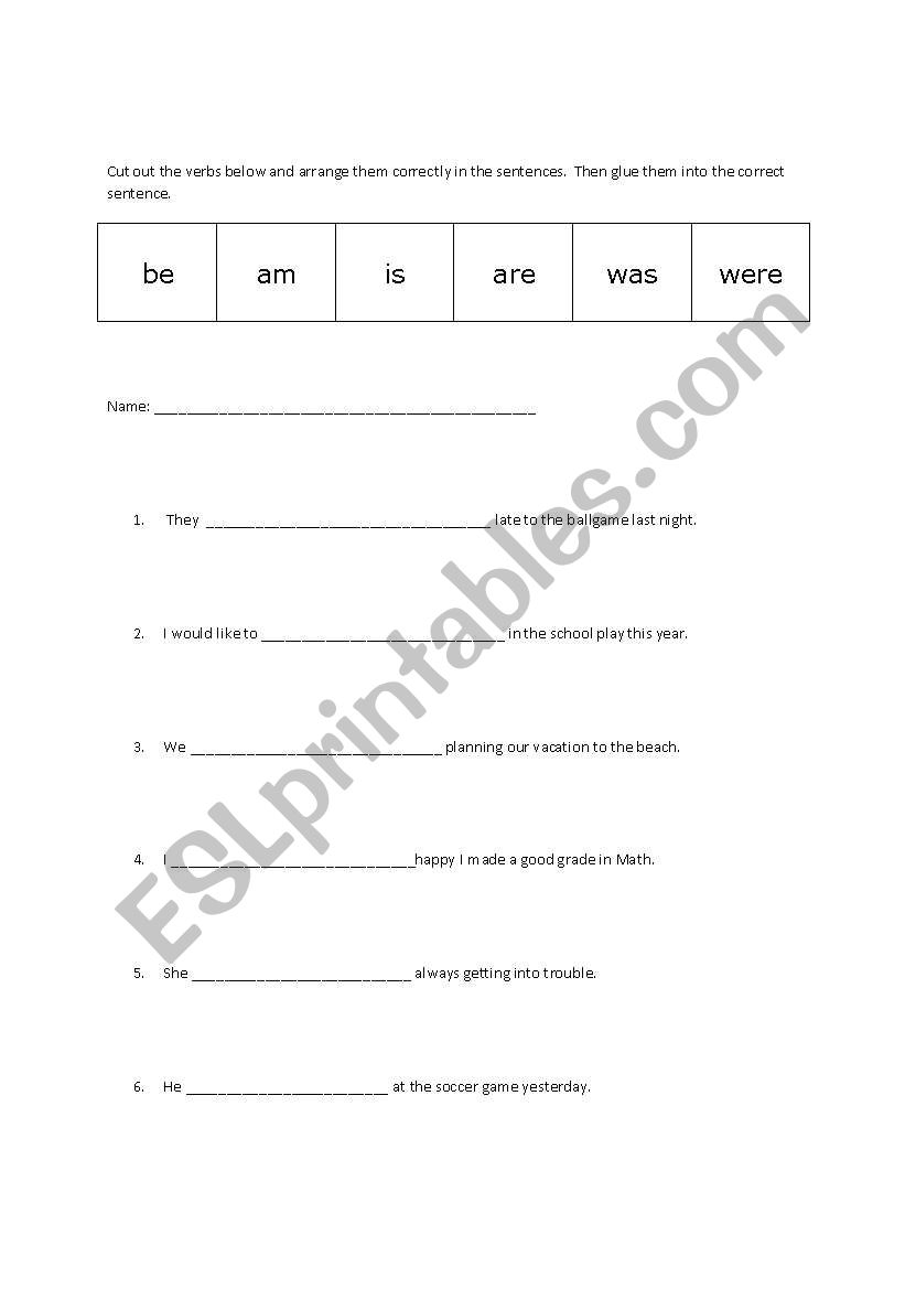 Verb Usage worksheet
