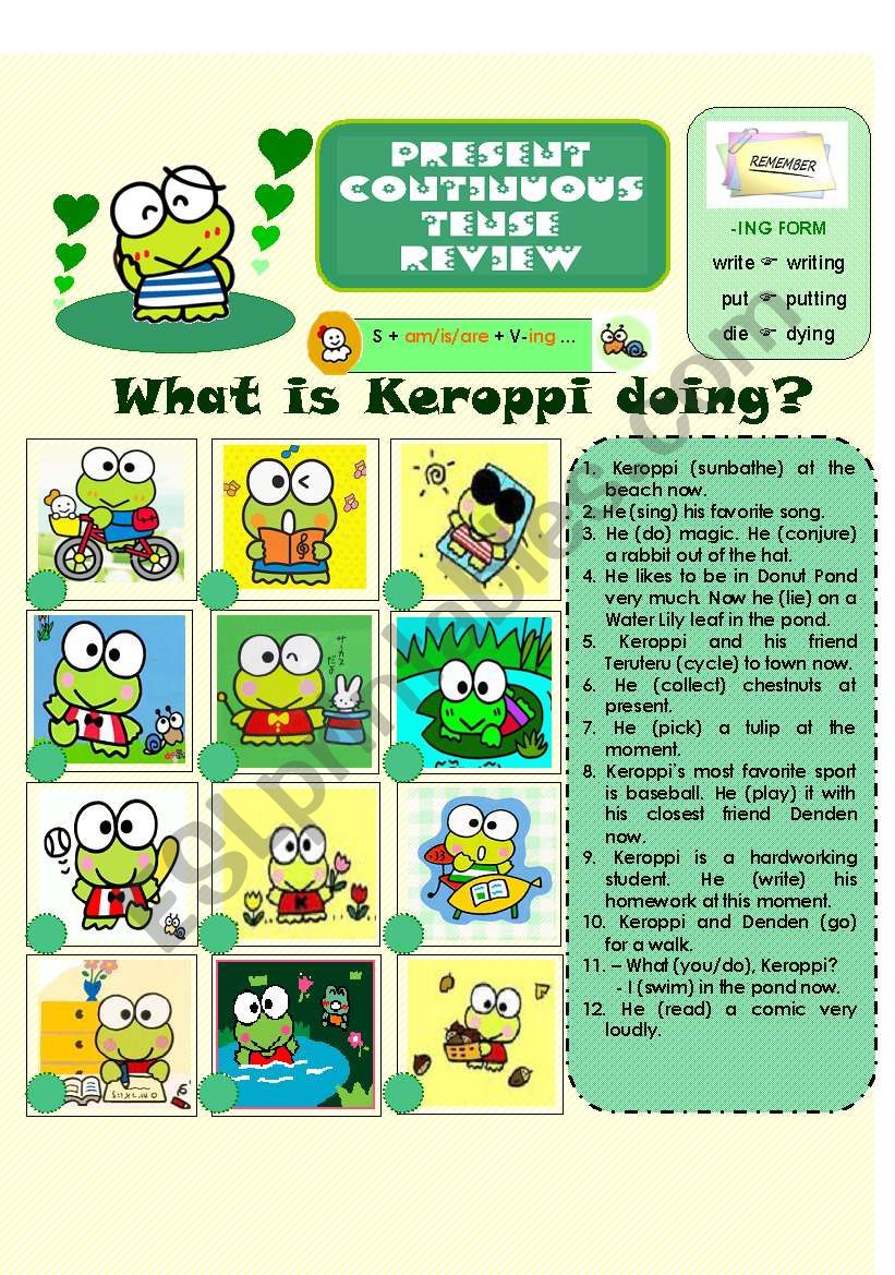 WHAT IS KEROPPI DOING?-PRESENT CONTINUOUS REVIEW